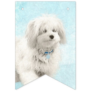 Coton de Tulear Painting - Cute Original Dog Art Bunting