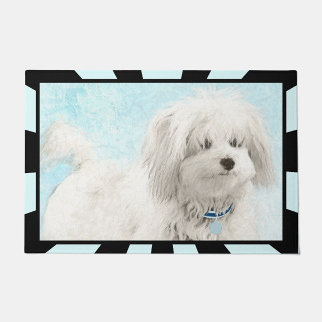 Coton de Tulear Painting - Cute Original Dog Art Doormat (Front)