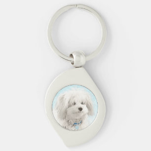 Coton de Tulear Painting - Cute Original Dog Art Key Ring