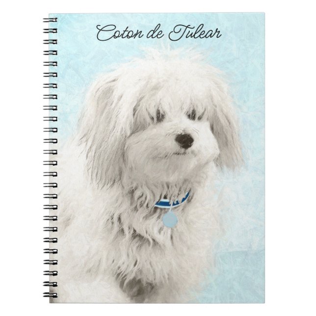 Coton de Tulear Painting - Cute Original Dog Art Notebook (Front)