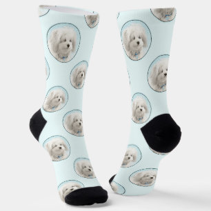 Coton de Tulear Painting Cute Original Pet Dog Art Socks