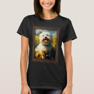 Coton De Tulear Painting Sunflower Flower Mom Wome T-Shirt