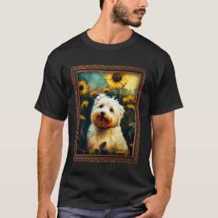 Coton De Tulear Painting Sunflower Flower Mom Wome T-Shirt