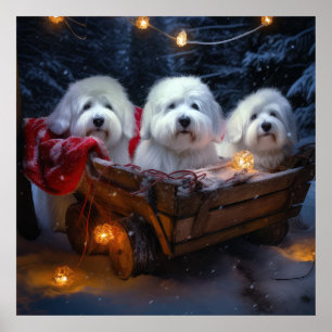Coton De Tulear Snowy Sleigh Christmas Decor 