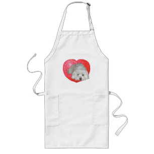 Coton de Tulear Valentine's Day Long Apron