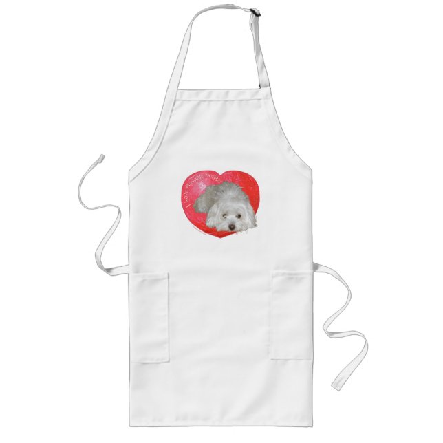 Coton de Tulear Valentine's Day Long Apron (Front)