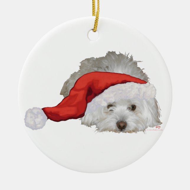 Coton de Tulear - Waiting Ceramic Ornament (Front)