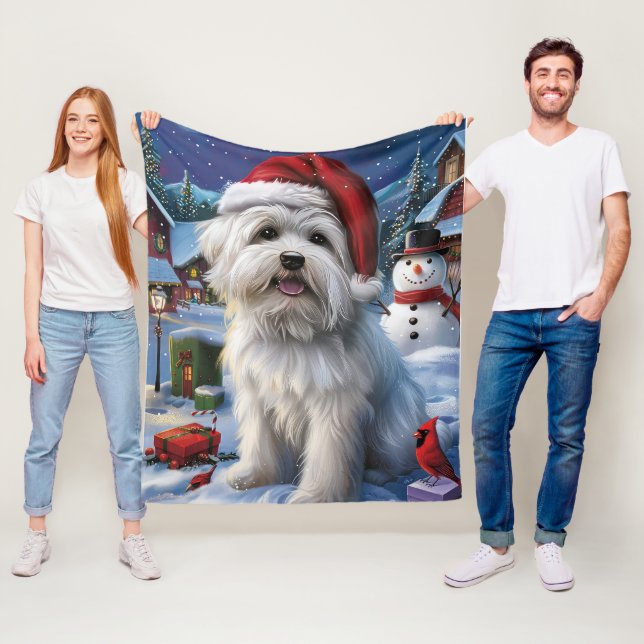 Coton De Tulear Winter Wonderland Christmas Joy Fleece Blanket (In Situ)