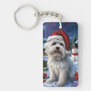 Coton De Tulear Winter Wonderland Christmas Joy Key Ring
