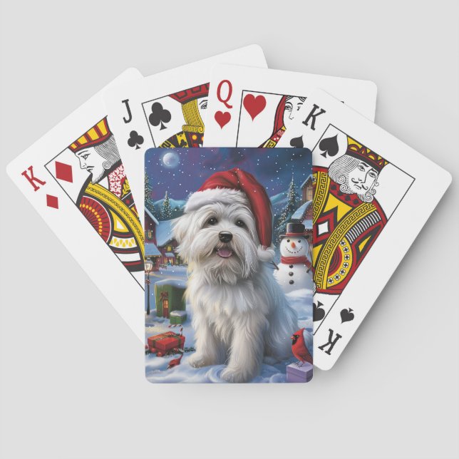 Coton De Tulear Winter Wonderland Christmas Joy Playing Cards (Back)