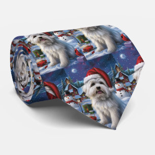 Coton De Tulear Winter Wonderland Christmas Joy Tie