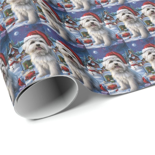 Coton De Tulear Winter Wonderland Christmas Joy Wrapping Paper (Roll Corner)