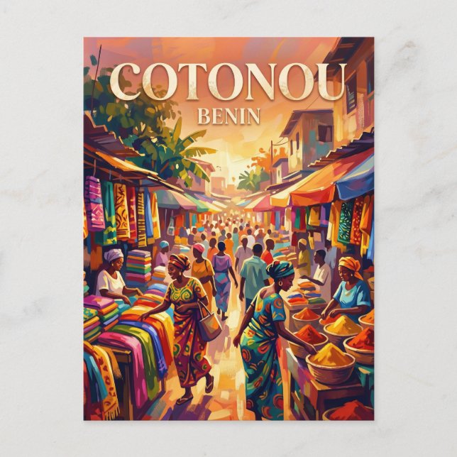 Cotonou Market Benin Postcard (Front)