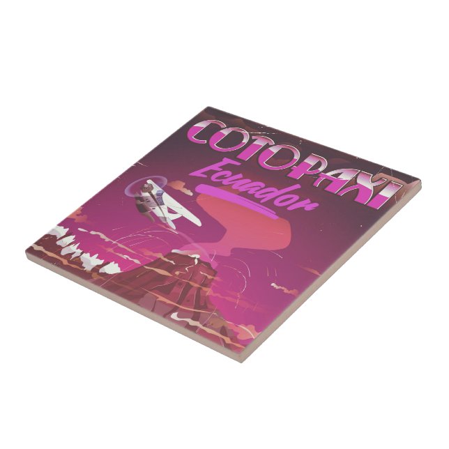 Cotopaxi ,Ecuador AIR MAIL travel poster Tile (Side)