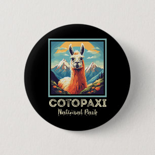 Cotopaxi Llama Flower National Park Souvenir Ecuad 6 Cm Round Badge
