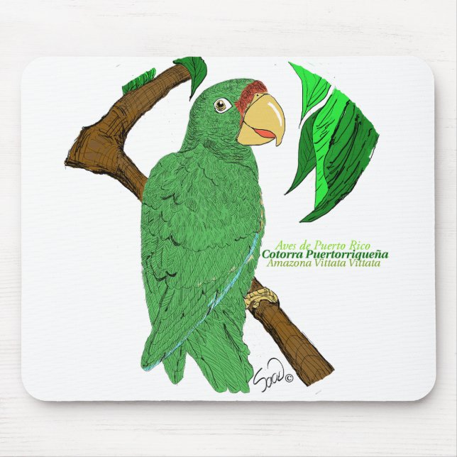 Cotorra Puertorriqueña/Puerto Rican Parrot Mouse Pad (Front)
