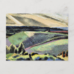 Cotswold Hills, Surrealism painting by Paul Nash Postcard