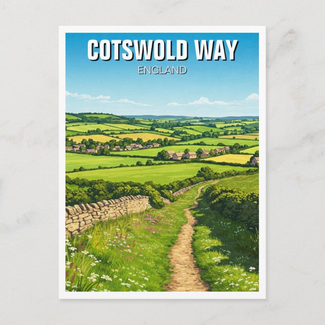 Cotswold Way England Travel Postcard (Front)