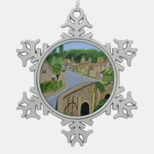 Cotswolds England Snowflake Pewter Christmas Ornament
