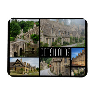 Cotswolds towns collage travel photo magnet