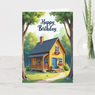 Cottage Birthday Illustration Card