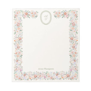 Cottage Bloom Monogram Notepad