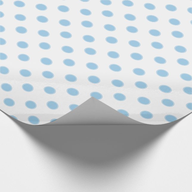 Cottage Blue Polka Dots on White Wrapping Paper (Corner)