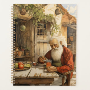 Cottage Breakfast Man with white beard and hair Planner