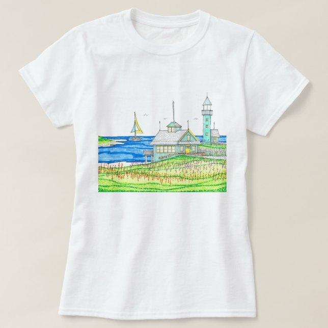 Cottage by the Sea Women's Tshirt (Design Front)