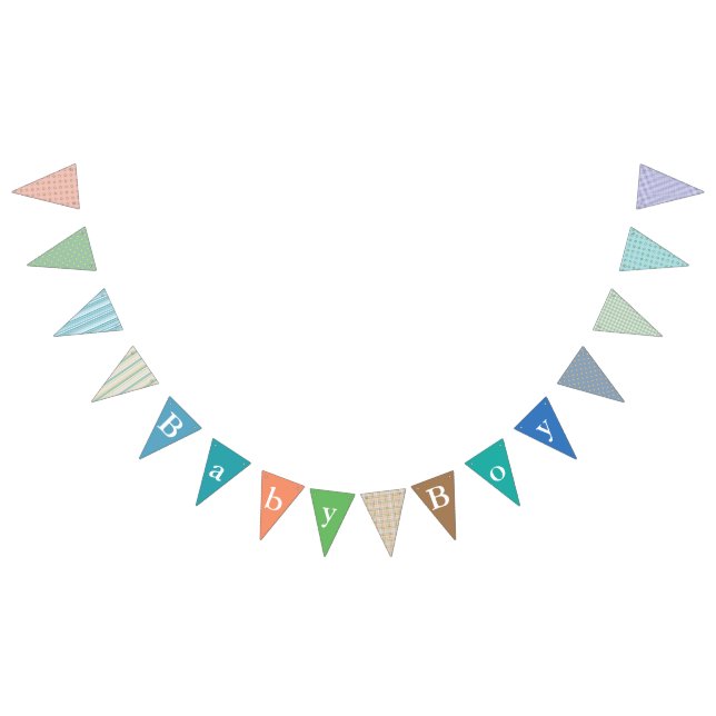 Cottage Chic Boy Baby Shower Bunting (All)