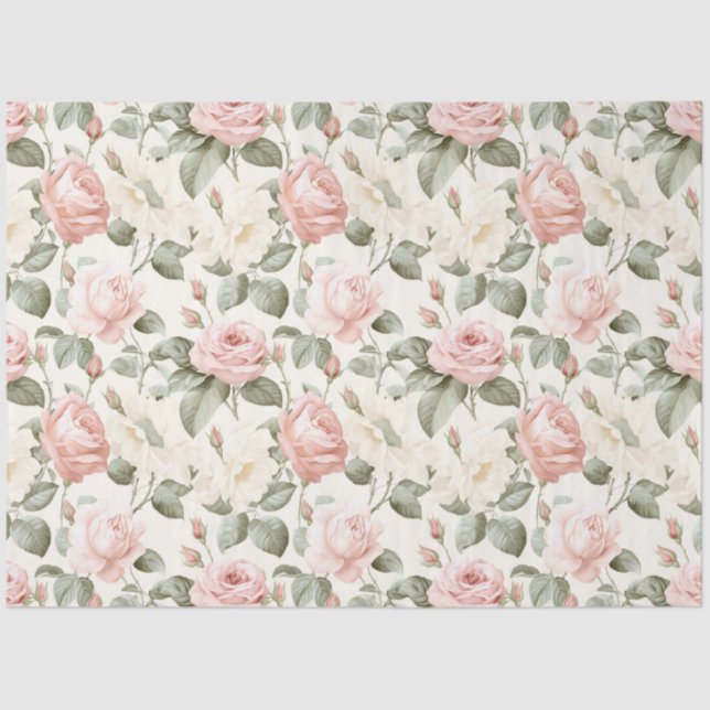 Cottage Chic Roses Series Design 4 Tissue Paper (Front)