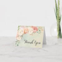 Cottage Chic Vintage Roses Thank You