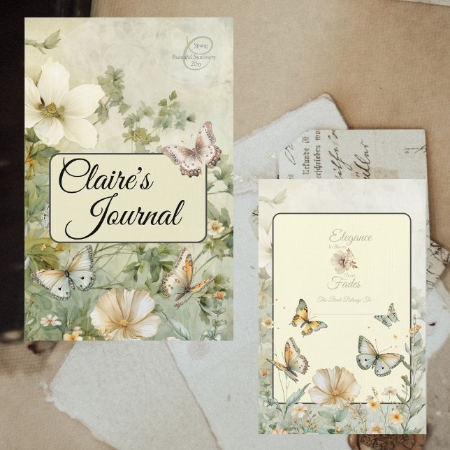 Cottage Chic Wildflowers Binder Nameplate Page (Cottage Chic Wildflowers Binder Nameplate Page Front and Back)