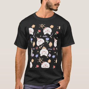 Cottage Core Dog Graphic Pattern Stickers T-Shirt