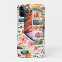 Cottage core floral countryside animals houses