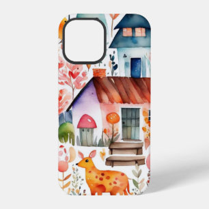 Cottage core floral countryside animals houses iPhone 12 pro case