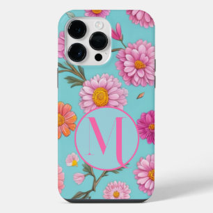 Cottage core floral white daisies pink flowers iPhone 14 pro max case