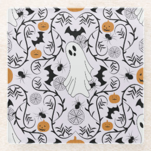 Cottage core Halloween Glass Coaster