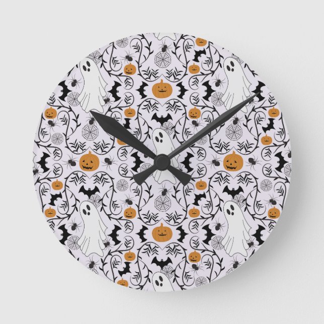 Cottage core Halloween  Round Clock (Front)