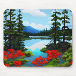 Cottage Country Lake View Mouse Pad