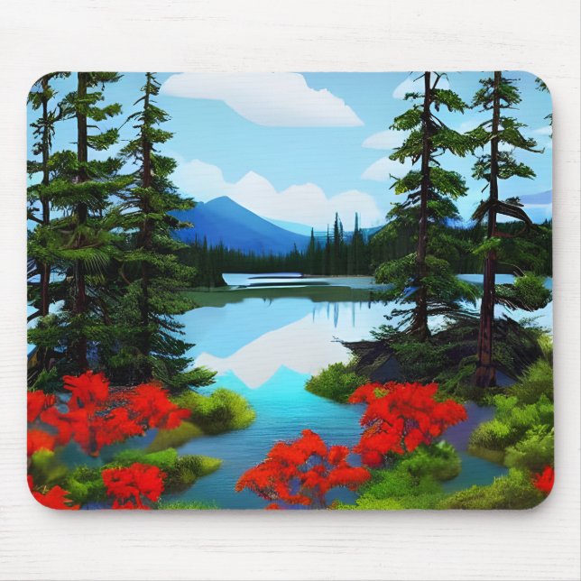 Cottage Country Lake View Mouse Pad (Front)