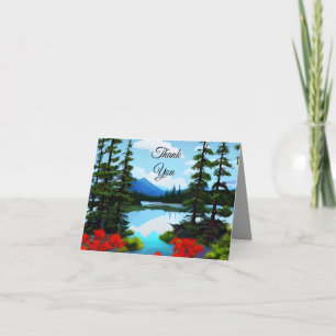 Cottage Country Lake View Thank You Card