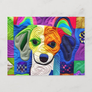 Cottage Country Quilt - Beagle Puppy  Postcard