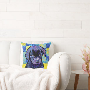 Cottage Country Quilts - Black Lab Puppy Cushion