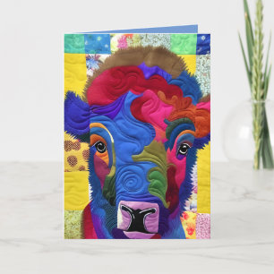 Cottage Country  Quilts - Little Bison Calf Thank You Card