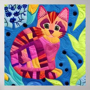 Cottage Country Quilts - Little Pink Kitten Poster