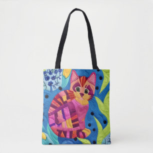 Cottage Country Quilts - Little Pink Kitten Tote Bag