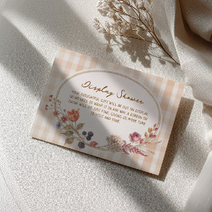 Cottage Fall in Love Gingham Bridal Shower Enclosure Card