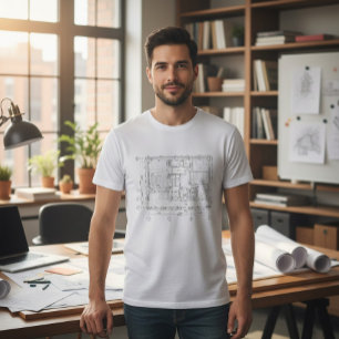 Cottage Floor Layout Blueprint T-Shirt