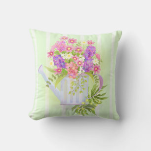 Cottage Floral Watering Can Cushion